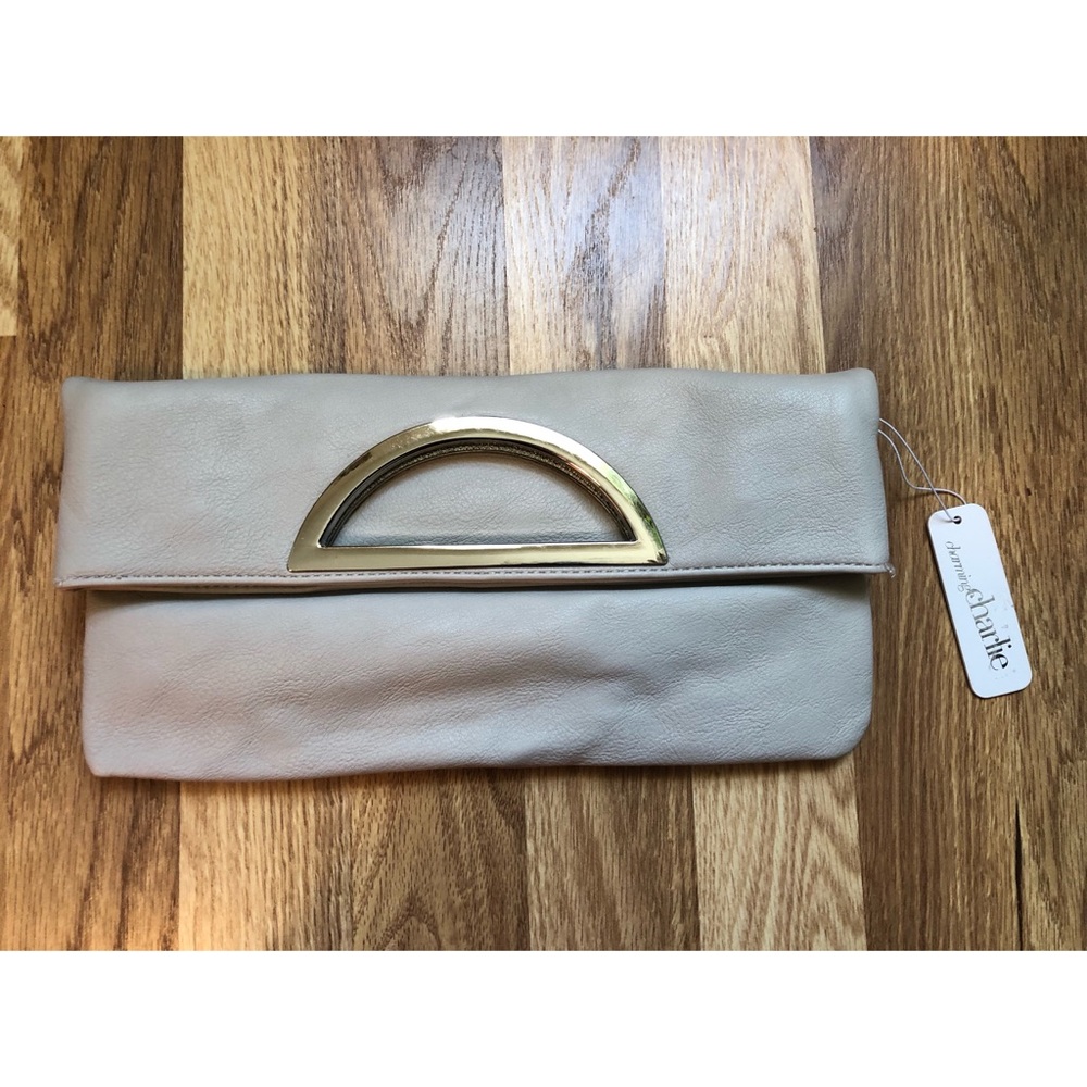 Charming Charlie Grey Clutch with Removable Chain